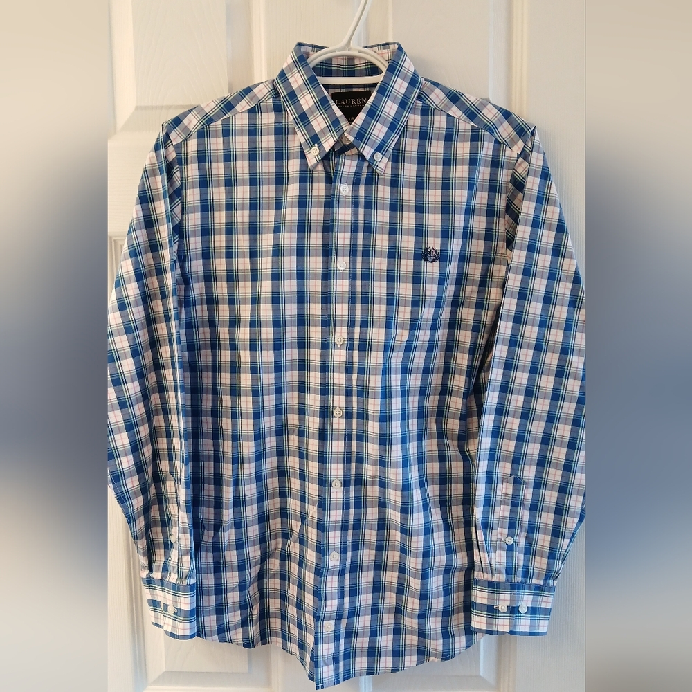 Lauren Ralph Lauren Boys Plaid Button-Down Shirt – Size 18